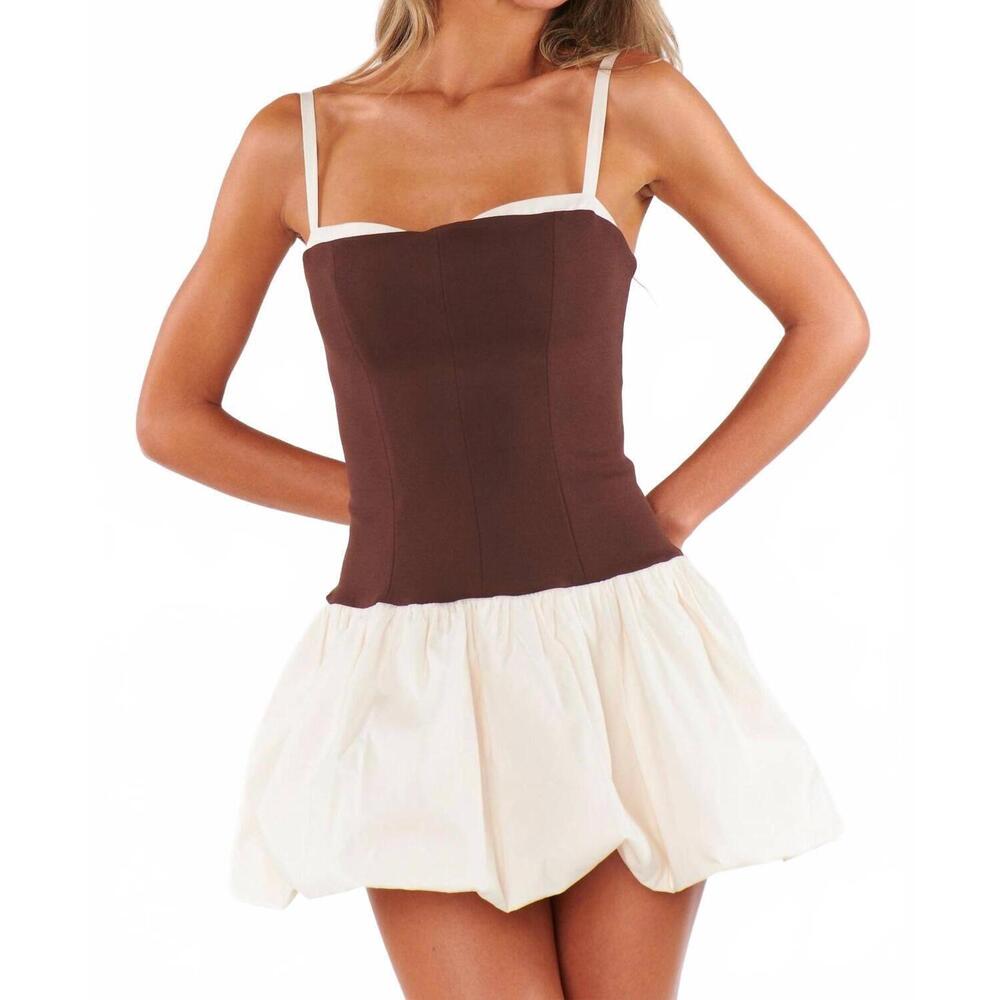 NEW SHOW ME YOUR MUMU tiffany skort dress in chocolate